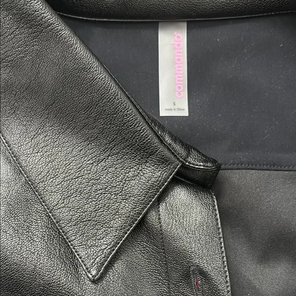Commando Lightweight Faux Black Button Down Leather bodysuit Size Small - Picture 6 of 14